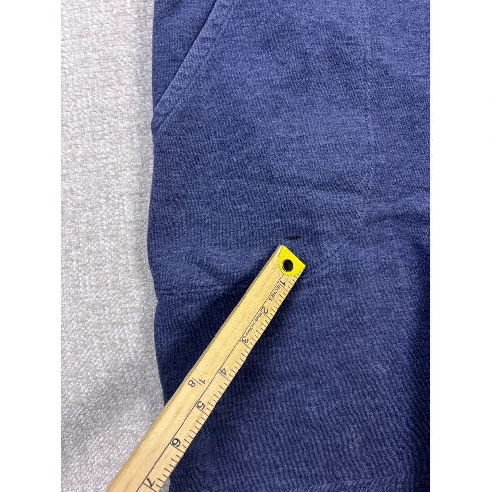 The North Face Mens XL Blue Fleece Shorts Red Logo Drawstring Pockets